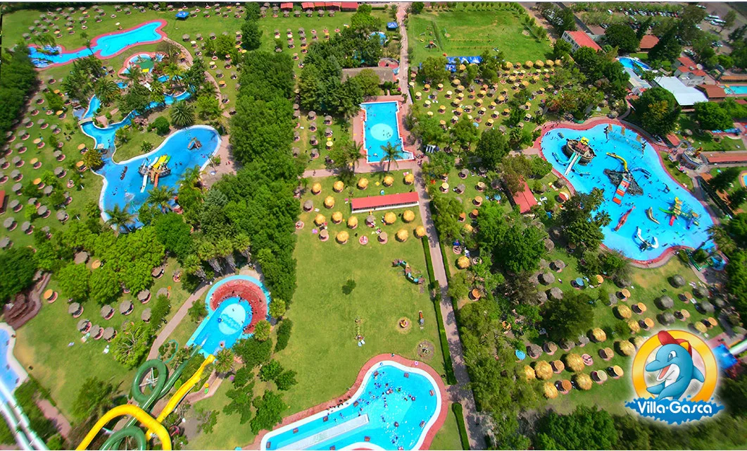Instalaciones y albercas de Parque Acuático Villagasca